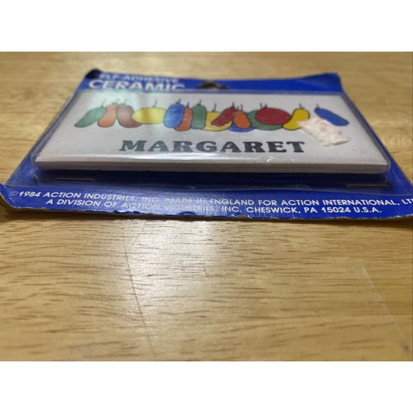 Vintage Retro Margaret With Balloons Dead Stock Ceramic Door Name Wall Sign New - Picture 5 of 12